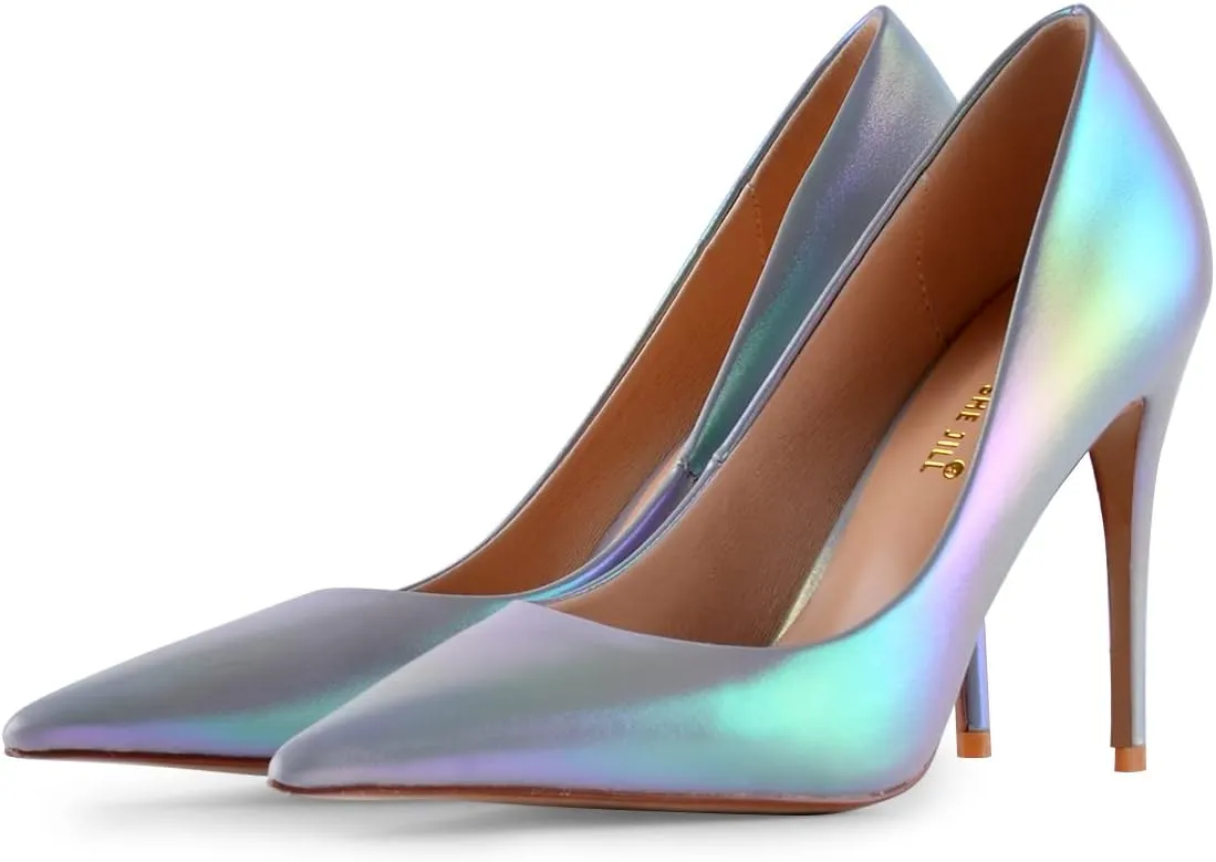 FSJ Women Fashion Pointed Toe Stiletto High Heel Pumps Slip On Gradient Bridal Party Dress Shoes Size 4-15 US