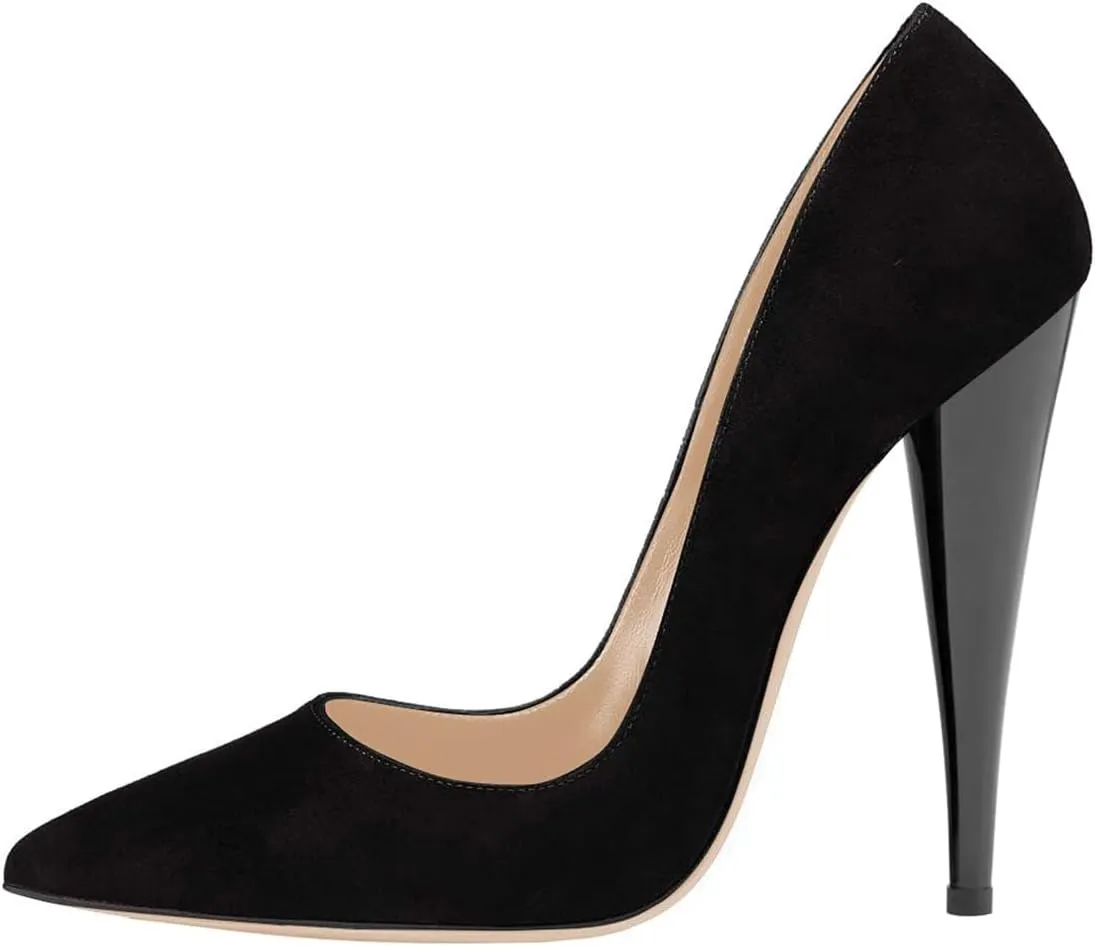 FSJ Women Pumps Closed Pointed Toe Cone High Heel Slip On Classic Office Special Ladies Wedding Shoes Size 4-16 US