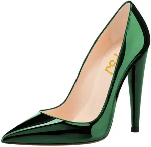 FSJ Women Pumps Closed Pointed Toe Cone High Heel Slip On Classic Office Special Ladies Wedding Shoes Size 4-16 US