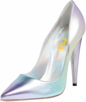 FSJ Women Pumps Closed Pointed Toe Cone High Heel Slip On Classic Office Special Ladies Wedding Shoes Size 4-16 US