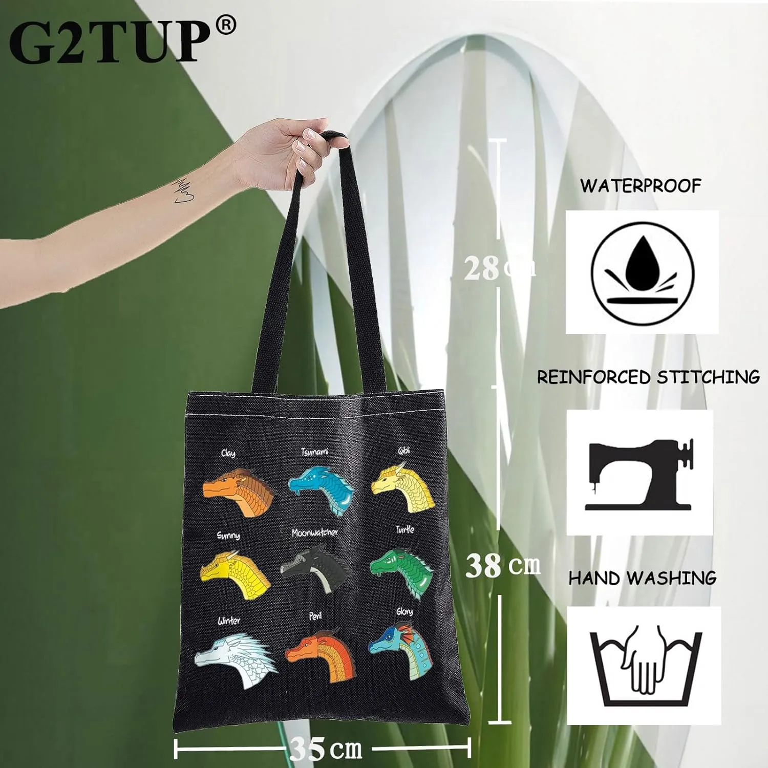 G2TUP Wing Dragon Novel Inspired Tote Bag Dragon Fans Gift Darkstalker Shopping Bag Dragon Tribes Merch