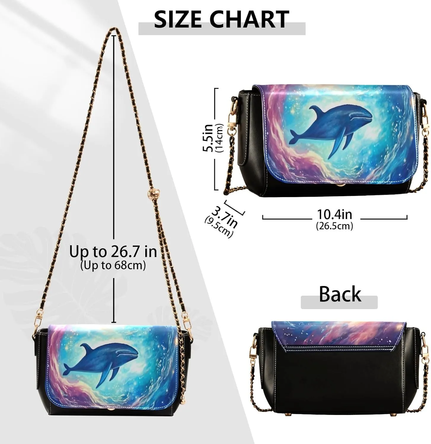 GAIGEO Watercolor Cupcakes Womens Leather Crossbody Bag, Leather Shoulder Bag, Shoulder Bag for Women