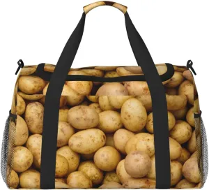 Garden Potatoes print Large Canvas Travel Duffel Bag Weekender Bags for Women Overnight Bag Carry On Tote Bag