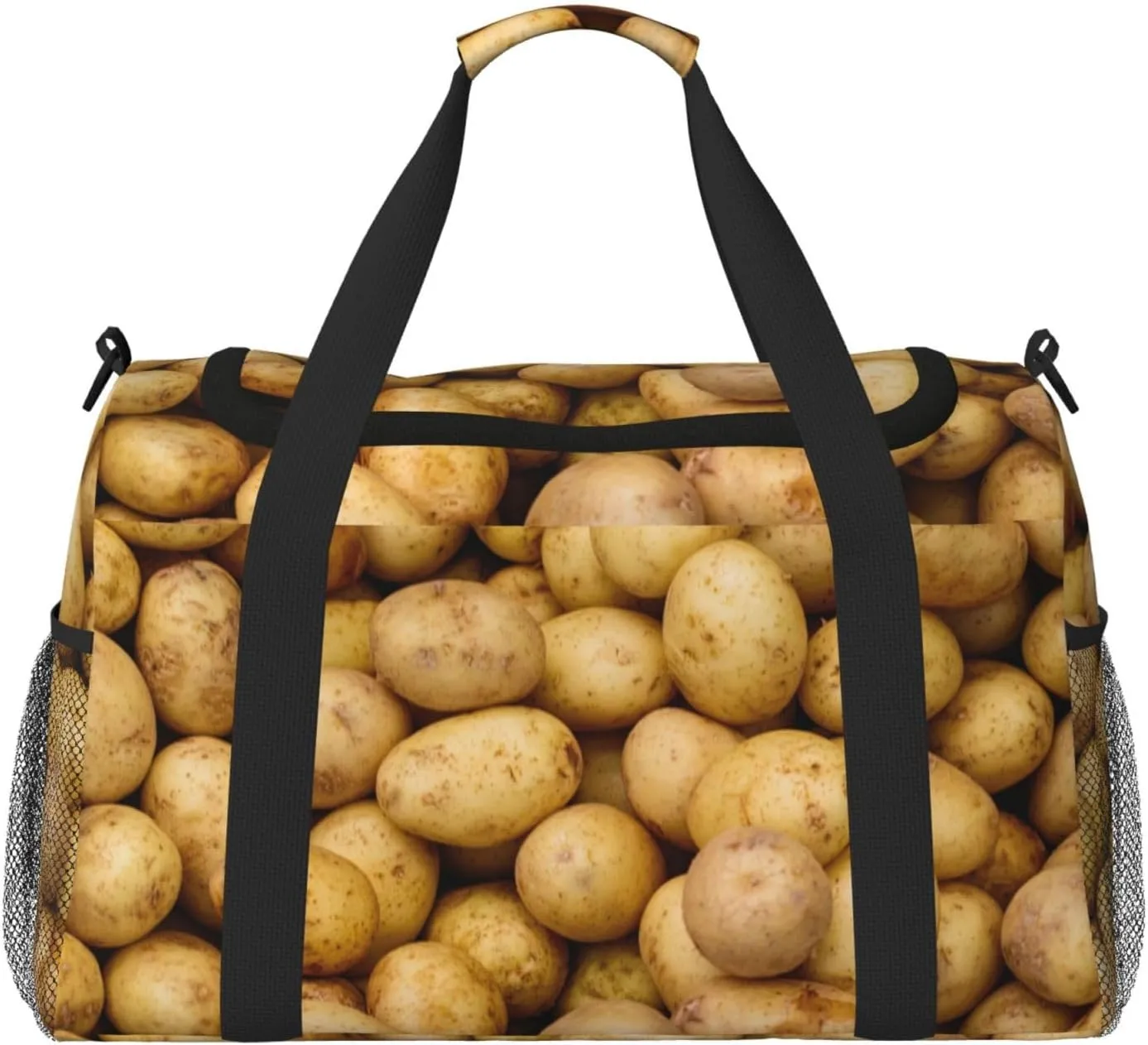 Garden Potatoes print Large Canvas Travel Duffel Bag Weekender Bags for Women Overnight Bag Carry On Tote Bag
