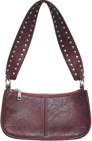 Geelyda Shoulder Purses for Women with 2 Straps, Trendy Studded Small Purse, Women's Handbags Crossbody Shoulder Bag