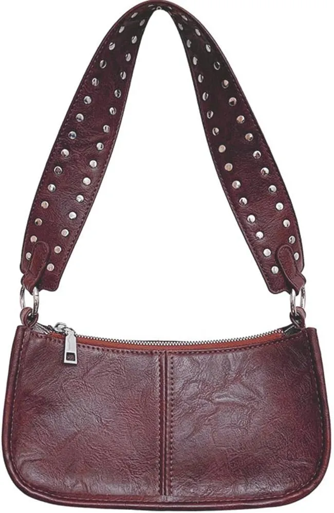 Geelyda Shoulder Purses for Women with 2 Straps, Trendy Studded Small Purse, Women's Handbags Crossbody Shoulder Bag