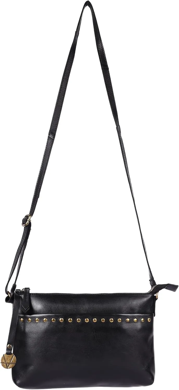 Genuine Italian Leather Boho Studded Crossbody Shoulder Bag - Stylish, Durable, & Perfect for Everyday Use for women