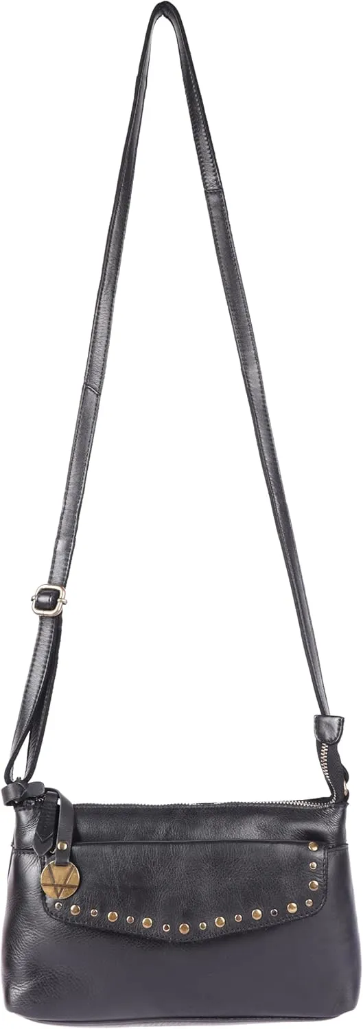 Genuine Italian Leather Boho Studded Crossbody Sling Bag - Stylish, Durable, & Perfect for Everyday Use for women
