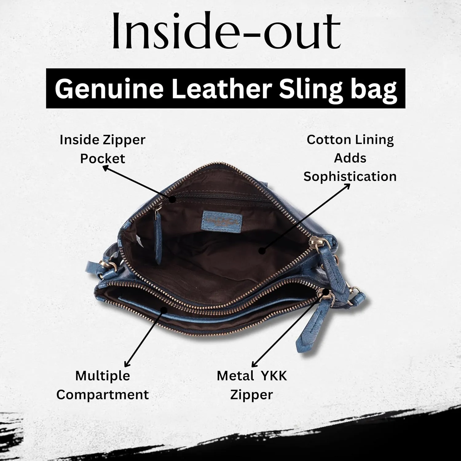 Genuine Italian Leather Boho Studded Crossbody Sling Bag - Stylish, Durable, & Perfect for Everyday Use for women