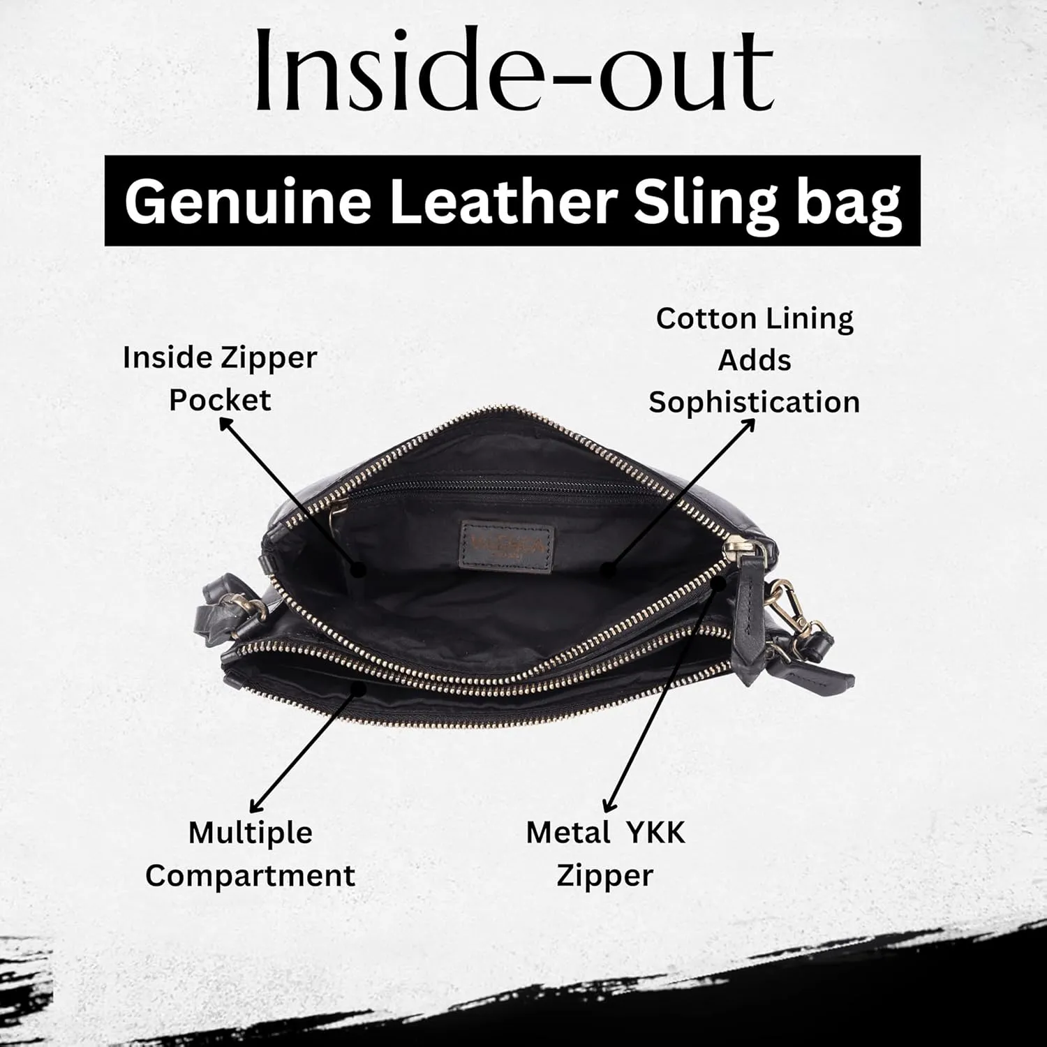 Genuine Italian Leather Boho Studded Crossbody Sling Bag - Stylish, Durable, & Perfect for Everyday Use for women
