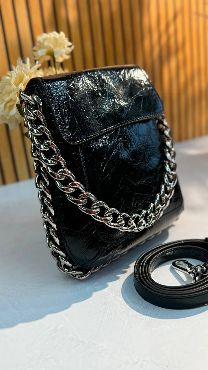 Genuine Leather Luxe Chain Bag