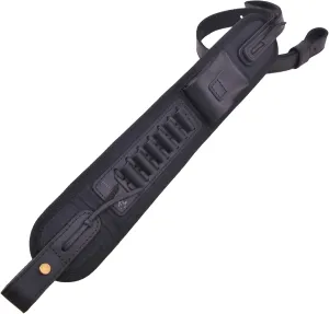 Genuine Leather Rifle Sling Gun Shoulder Adjustable Belt for .357 .30-30 .35 .38 Shell Slots