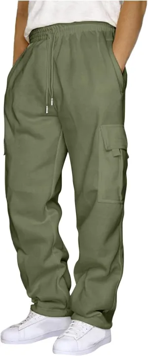 GIERIDUC Men's Zipper Fly Flare Leg Pants Men's Lightweight Athletic Pants Big and Tall Dress Slacks Mens Long Workout Pants