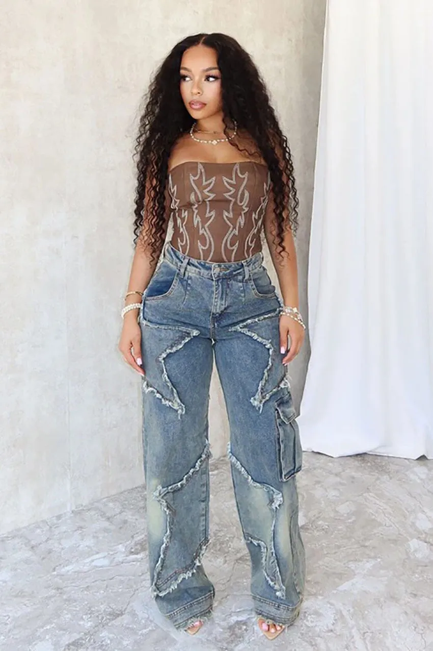Gina Distressed Denim Jeans