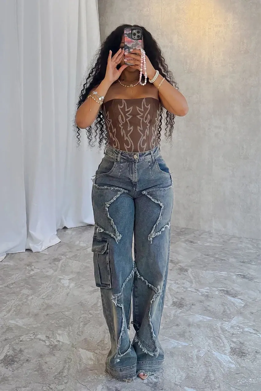 Gina Distressed Denim Jeans