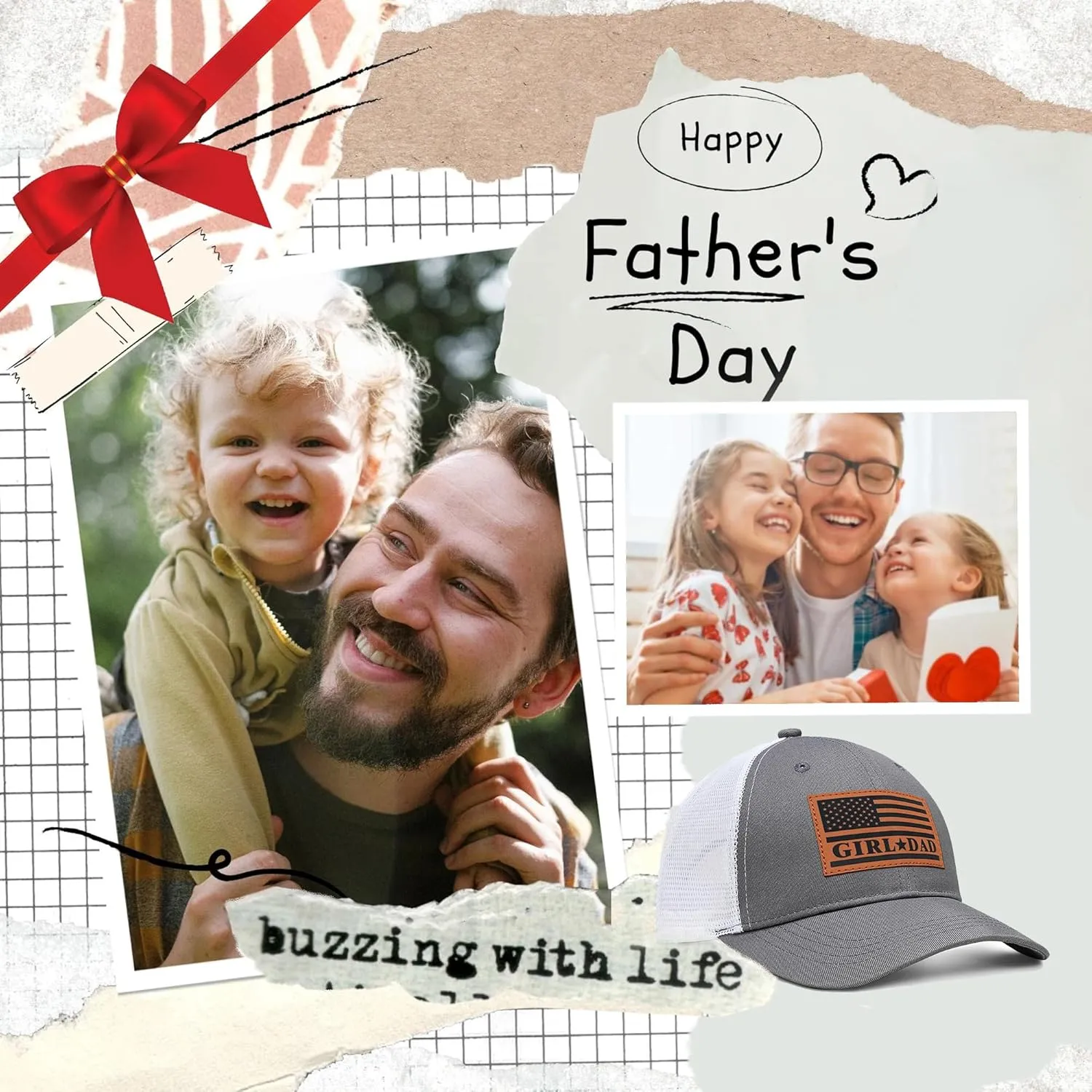 Girl Father Daddy Gifts Dad Hats for Men, Adjustable Dad Trucker Hat, Fathers Day Birthday Gifts from Daughter