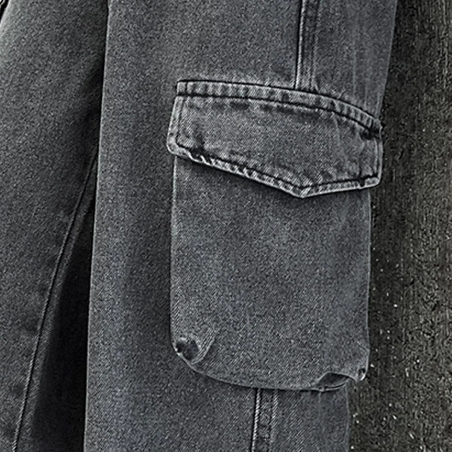 Girls Baggy Jeans Streetwear Denim Cargo Pants Kids Distressed Elastic High Waist Wide Leg Clothes Multiple Pockets