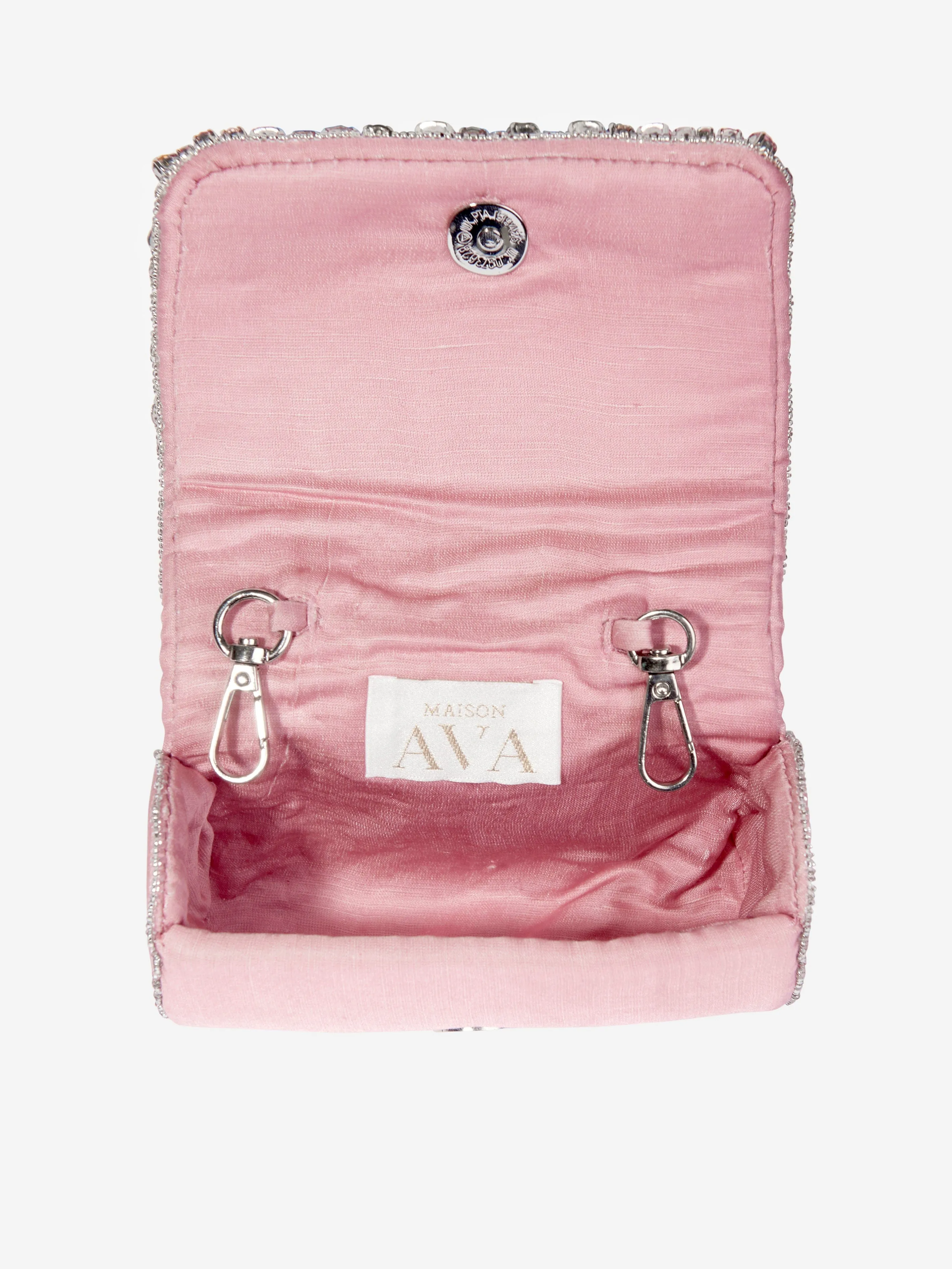 Girls Rhinestone Flap Bag in Pink (16cm)
