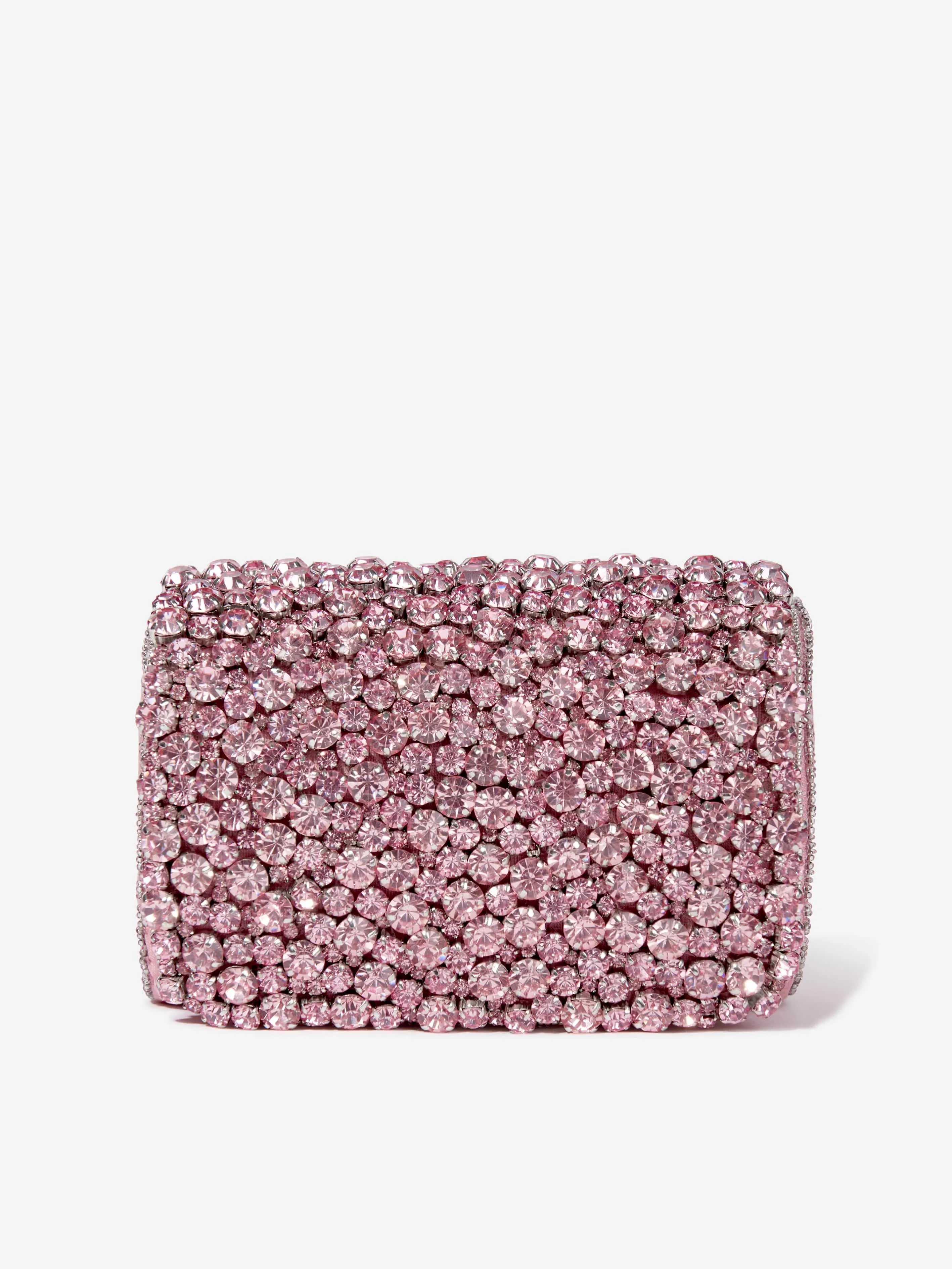 Girls Rhinestone Flap Bag in Pink (16cm)
