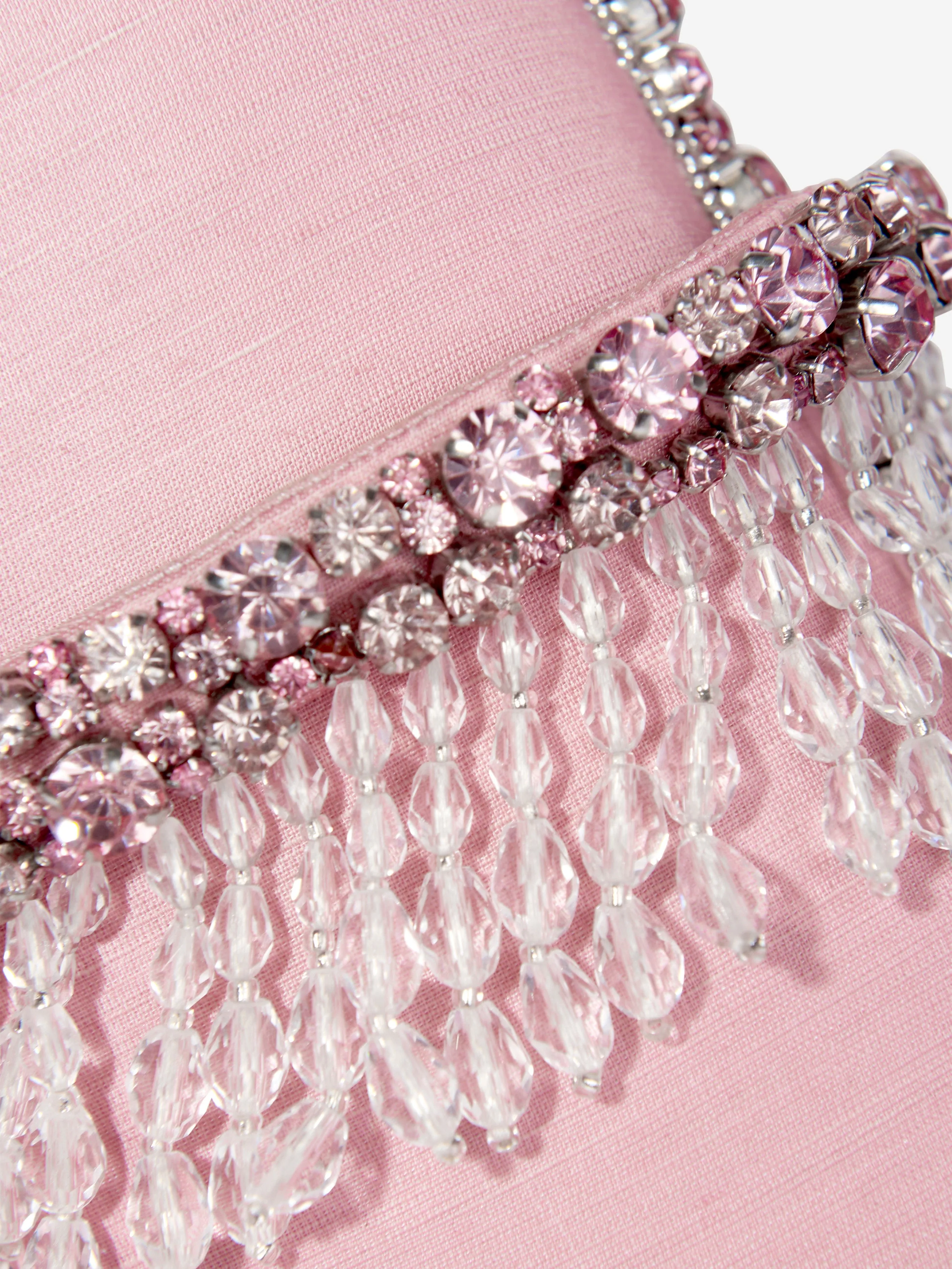 Girls Rhinestone Flap Bag in Pink (16cm)