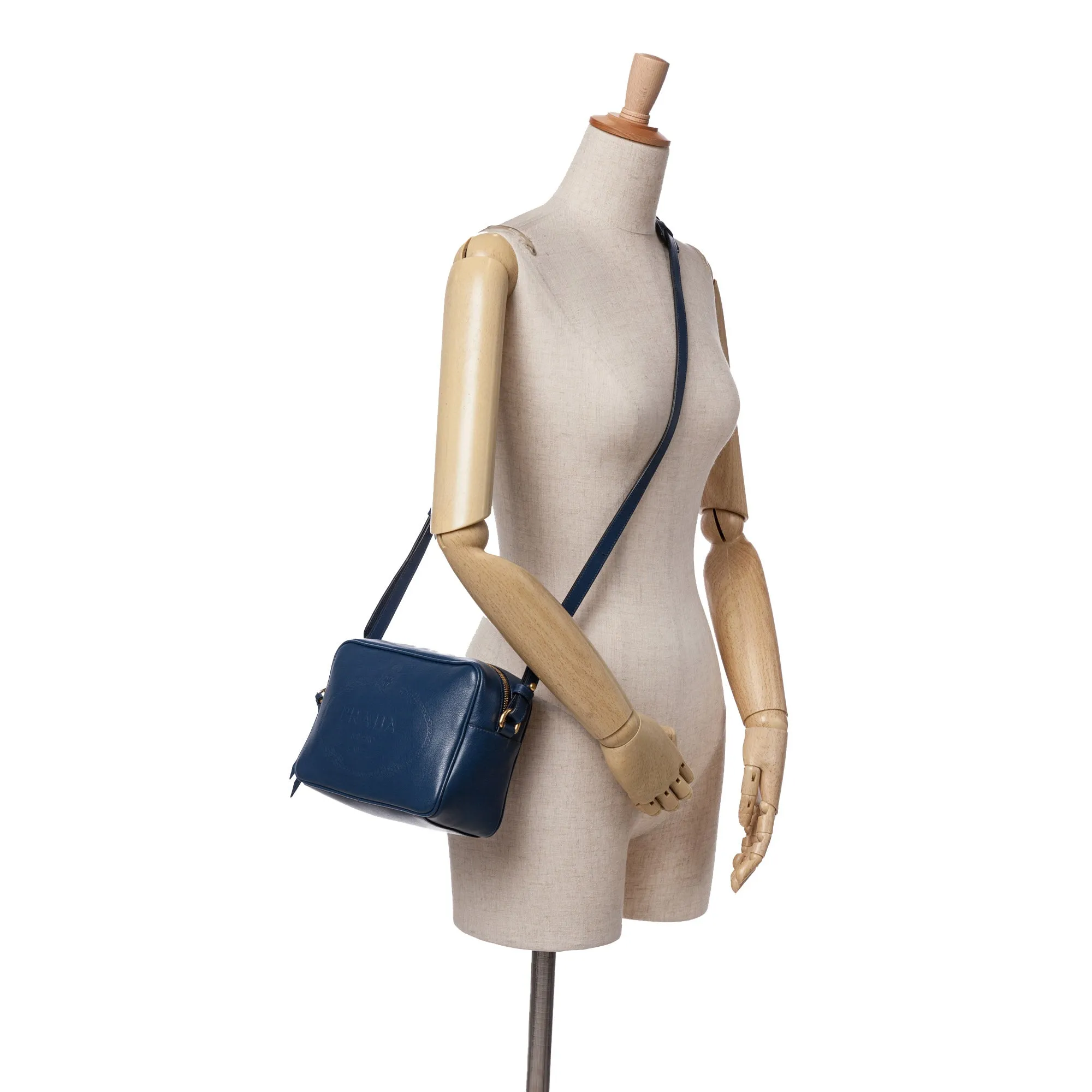 Glace Calf Logo Embossed Crossbody