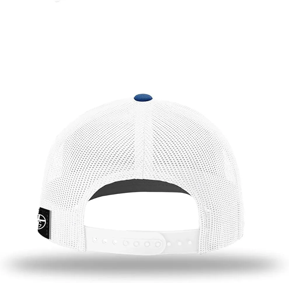 God is Greater Mountain Leather Patch Christian Trucker Hat - Fit Snapback Hat - Breathable Mesh Side for Casual Wear