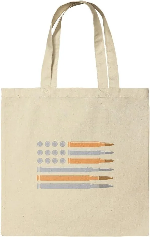 GRAPHICS & MORE American Flag Bullets Guns USA Second 2nd Amendment Grocery Travel Reusable Tote Bag