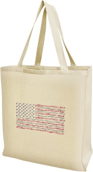 GRAPHICS & MORE American Gun Flag USA Second 2nd Amendment Grocery Travel Reusable Tote Bag
