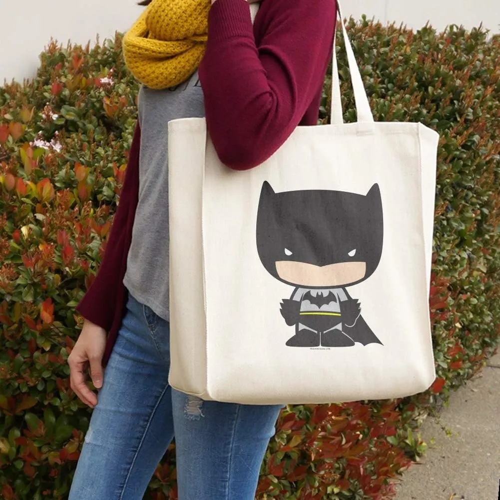 GRAPHICS & MORE Batman Cute Chibi Character Grocery Travel Reusable Tote Bag