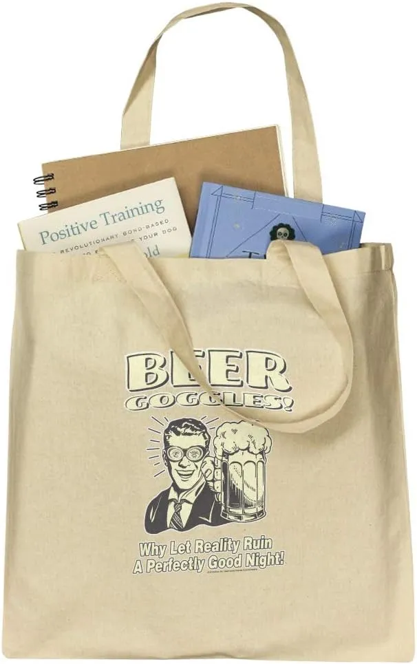 GRAPHICS & MORE Beer Goggles Why Let Reality Ruin Perfectly Good Night Funny Humor Grocery Travel Reusable Tote Bag