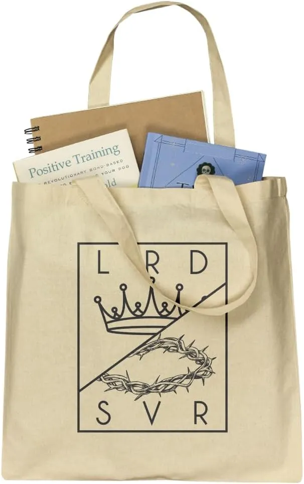 GRAPHICS & MORE Christian Lord and Savior Crown Grocery Travel Reusable Tote Bag