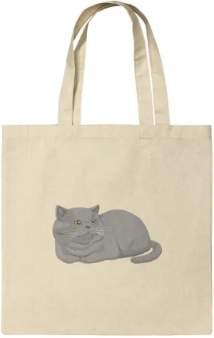 GRAPHICS & MORE Chubby British Short Hair Grey Cat Grocery Travel Reusable Tote Bag