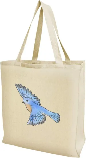 GRAPHICS & MORE Eastern Bluebird Watercolor Northeastern Bird Grocery Travel Reusable Tote Bag
