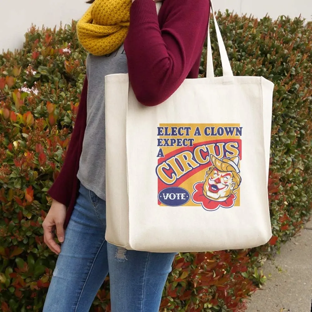 GRAPHICS & MORE Elect a Clown Expect a Circus Grocery Travel Reusable Tote Bag
