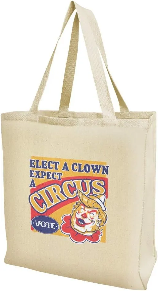 GRAPHICS & MORE Elect a Clown Expect a Circus Grocery Travel Reusable Tote Bag