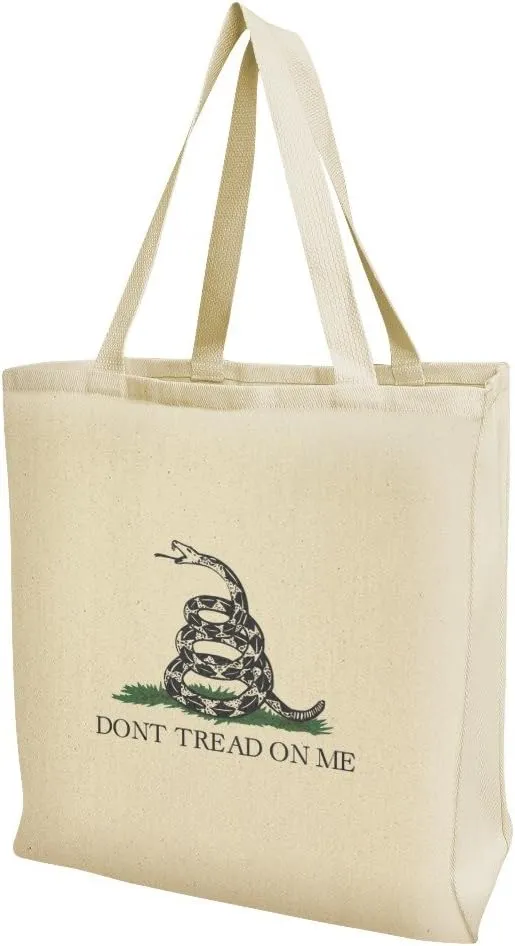 GRAPHICS & MORE Gadsden Flag Don't Tread on Me Tea Party Grocery Travel Reusable Tote Bag