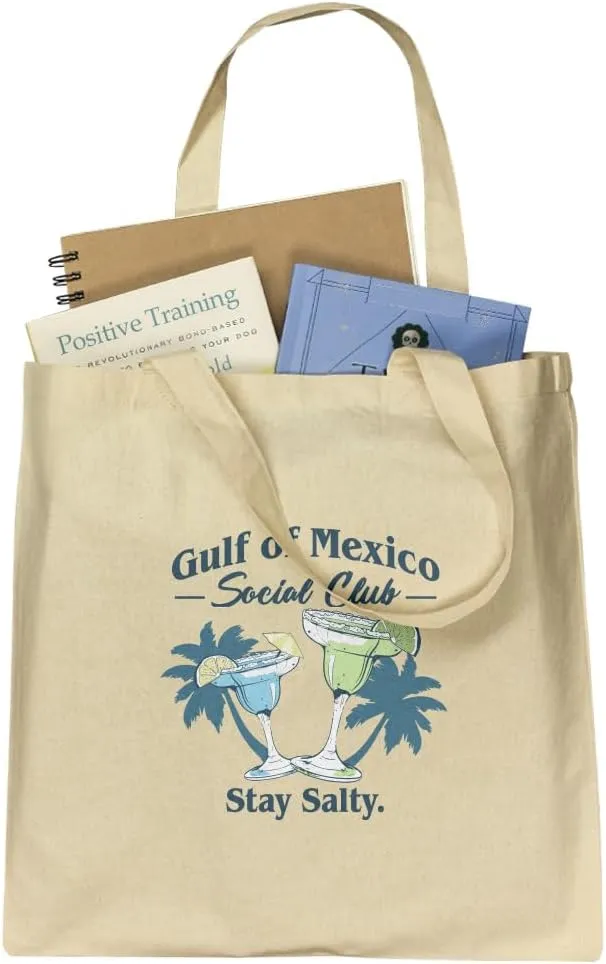 GRAPHICS & MORE Gulf of Mexico Stay Salty Grocery Travel Reusable Tote Bag