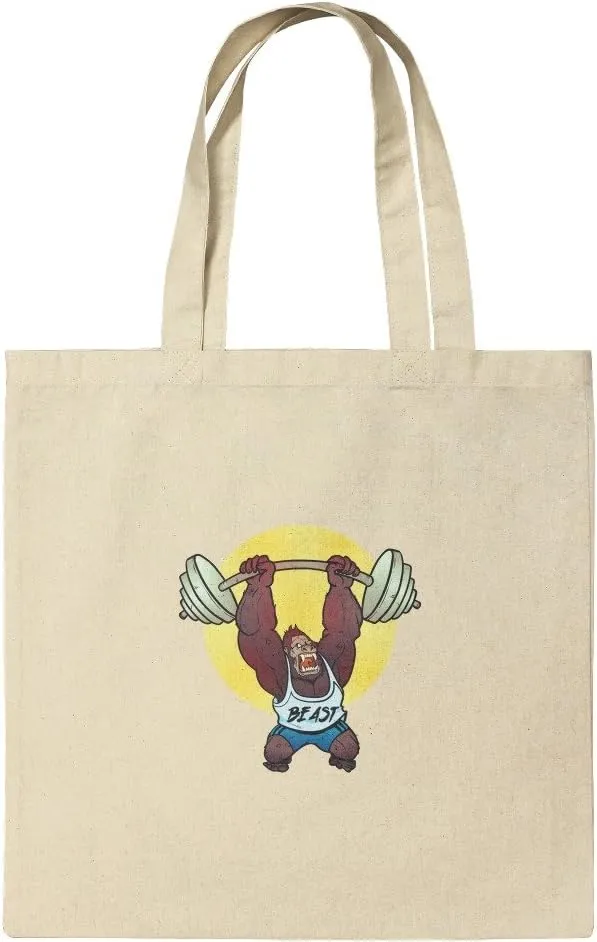 GRAPHICS & MORE Gym Beast Lifting Weights Weightlifting Strength Training Grocery Travel Reusable Tote Bag