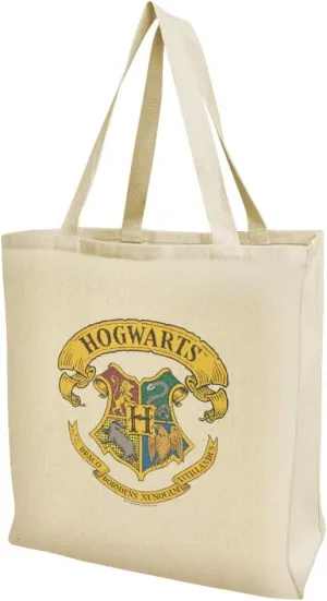 GRAPHICS & MORE Harry Potter Ilustrated Hogwart's Crest Grocery Travel Reusable Tote Bag