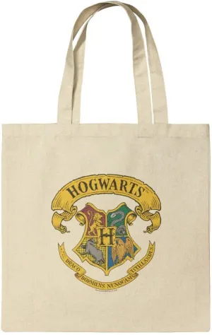 GRAPHICS & MORE Harry Potter Ilustrated Hogwart's Crest Grocery Travel Reusable Tote Bag