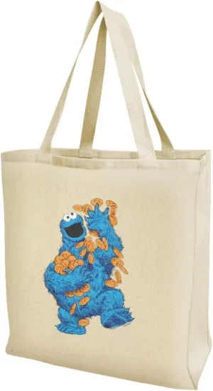 GRAPHICS & MORE Sesame Street Vintage Cookie Monster Grocery Travel Reusable Tote Bag