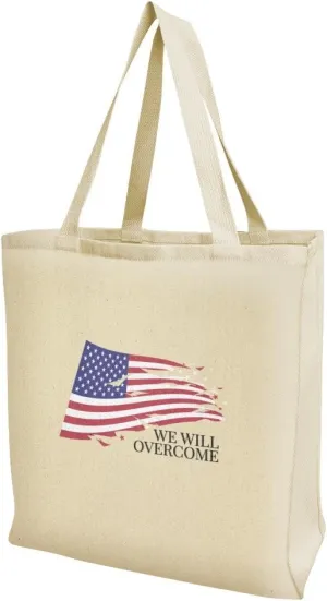 GRAPHICS & MORE We Will Overcome Flag Stars USA America Grocery Travel Reusable Tote Bag