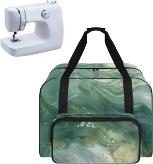 Green Marble Cover for Sewing Machine Portable Sewing Machine Handbag Sewing Machine Sorting Bag Tote Bag for Sewing Machine Bag for Most Standard Sewing Machine