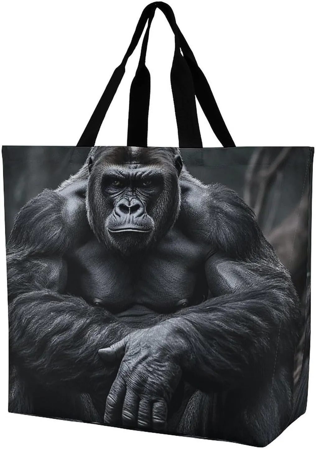 Grocery Bag Reusable Tote Bag Foldable Blue And Yellow Pattern Shopping Bag Handbag Washable Shoulder Bag for Travel