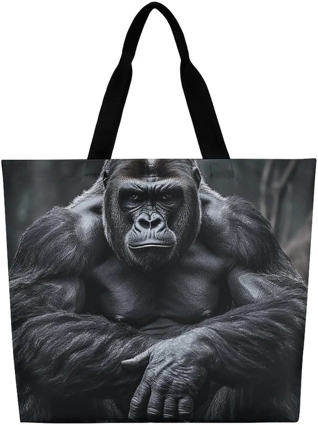 Grocery Bag Reusable Tote Bag Foldable Blue And Yellow Pattern Shopping Bag Handbag Washable Shoulder Bag for Travel