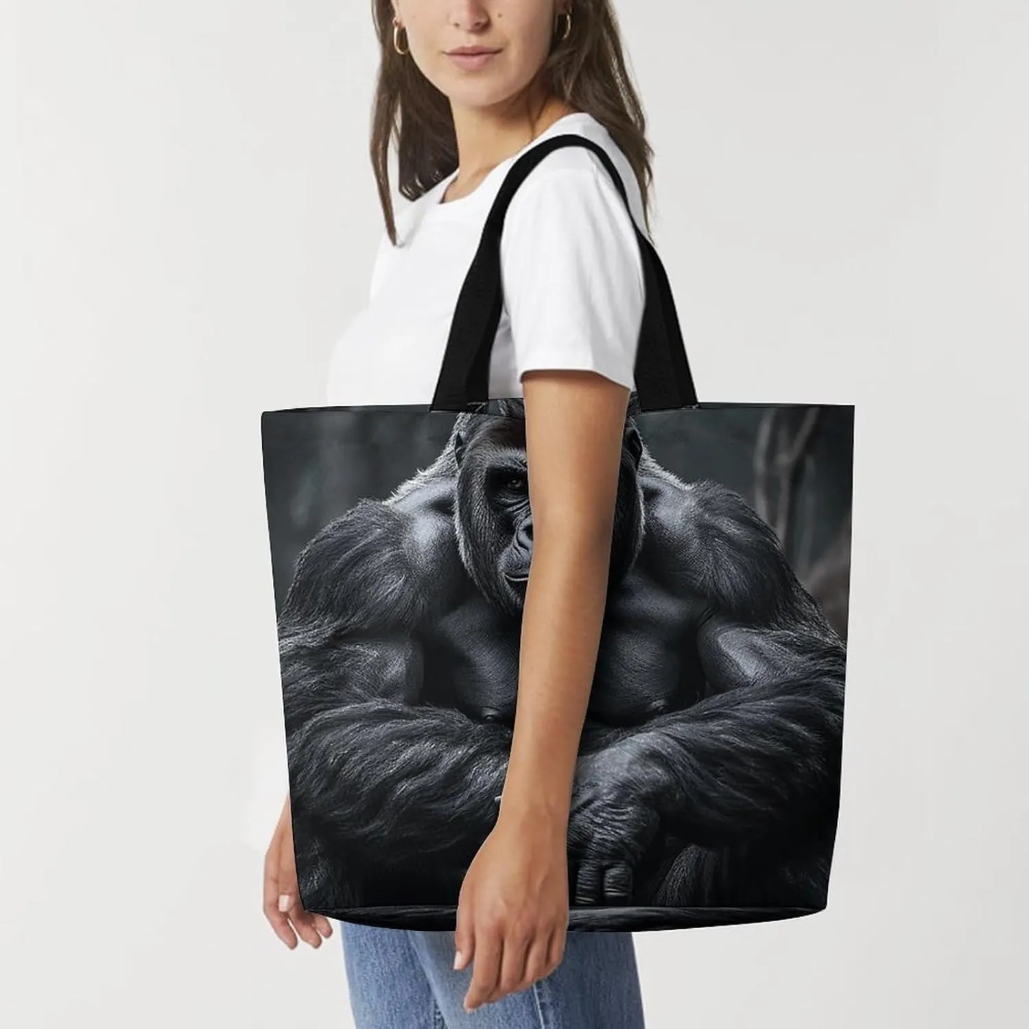 Grocery Bag Reusable Tote Bag Foldable Blue And Yellow Pattern Shopping Bag Handbag Washable Shoulder Bag for Travel