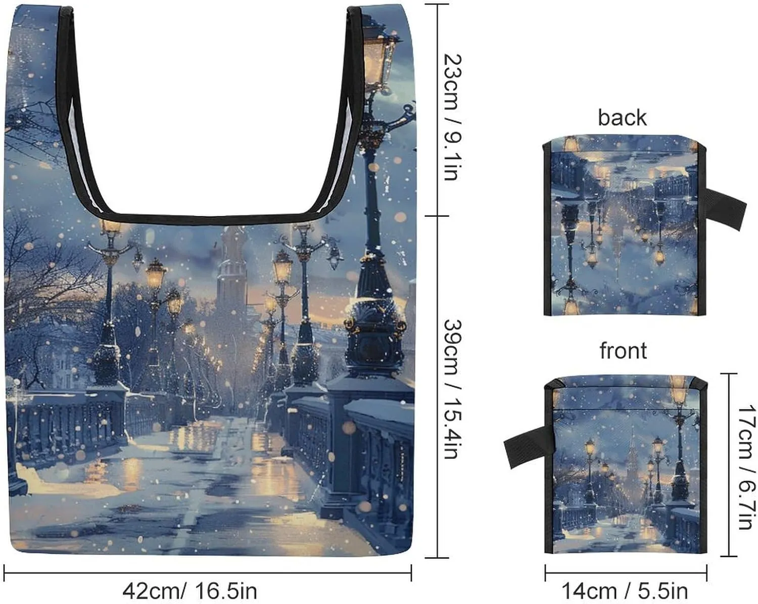 Grocery Bag Reusable Tote Bag Foldable Fish And Umbrella Shopping Bag Handbag Washable Shoulder Bag for Travel