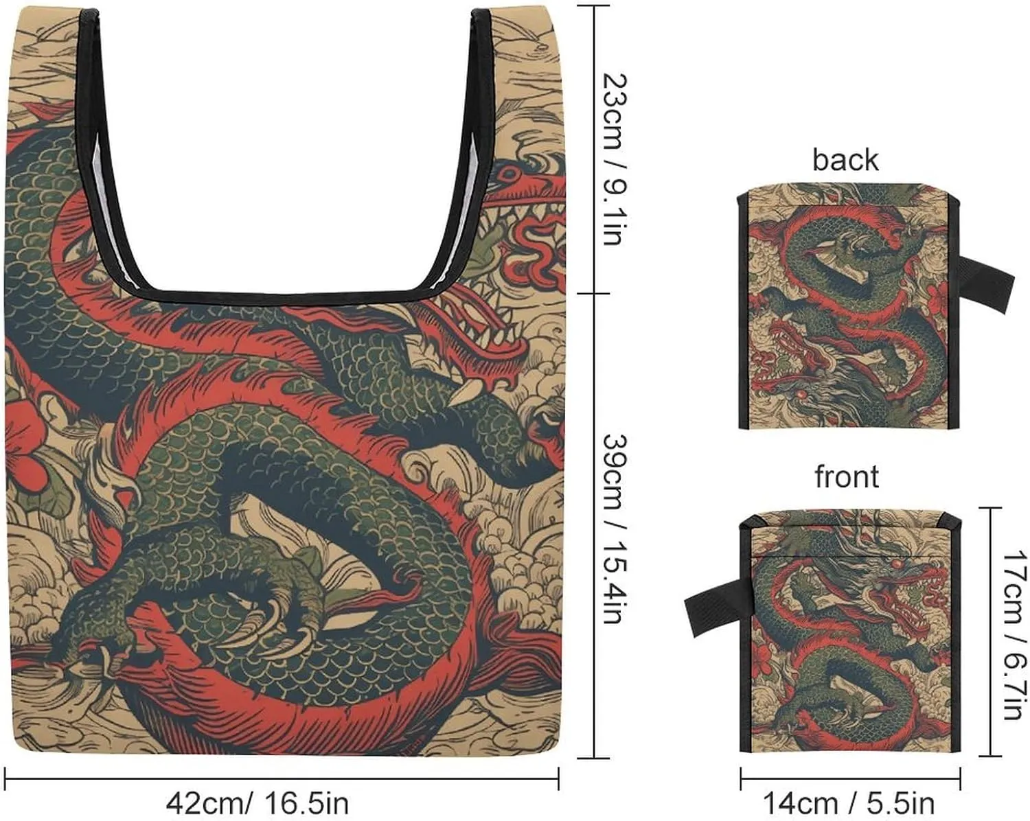 Grocery Bag Reusable Tote Bag Foldable Fish And Umbrella Shopping Bag Handbag Washable Shoulder Bag for Travel