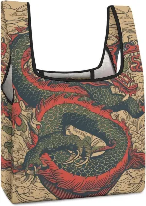 Grocery Bag Reusable Tote Bag Foldable Fish And Umbrella Shopping Bag Handbag Washable Shoulder Bag for Travel