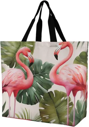 Grocery Bag Reusable Tote Bag Foldable Handmade Red Love Heart Shopping Bag Handbag Washable Shoulder Bag for Travel